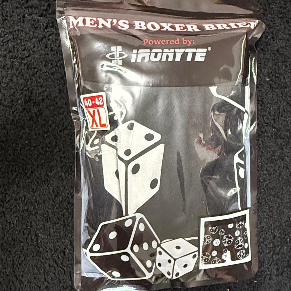 Ironyte Men's Boxer Briefs with Dice Design SZ XL NWT